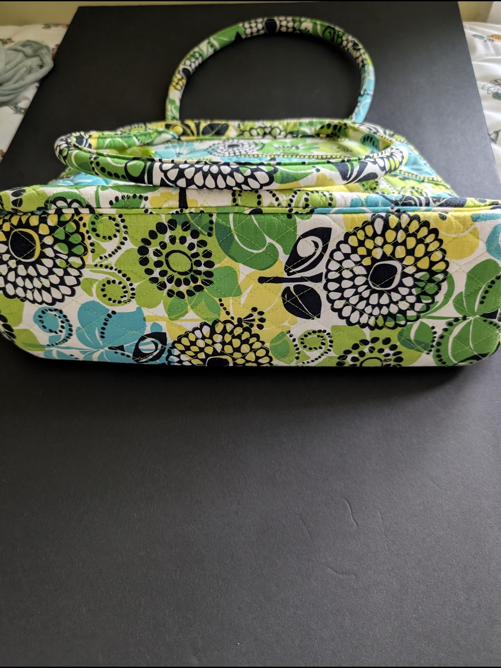 Vera Bradley Lime's Up Quilted Floral Shoulder Bowler Bag - Picture 4 of 9